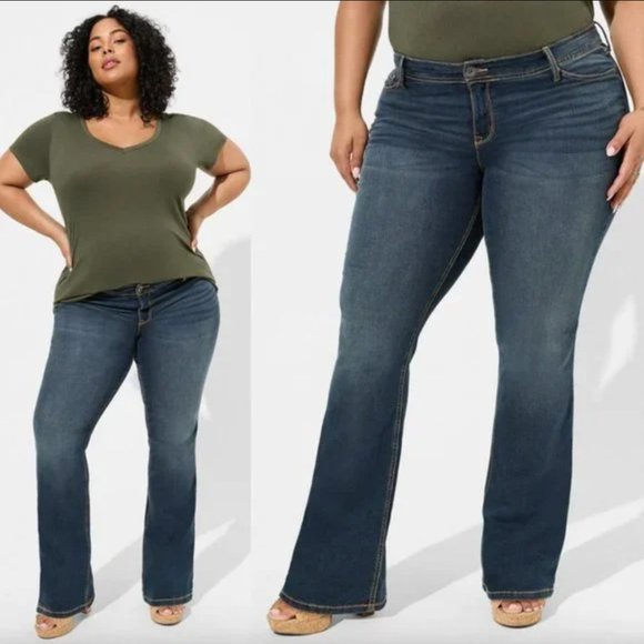 torrid Denim - torrid Luxe Slim Boot Jean Super Stretch Medium Wash Blue, Plus Size 16